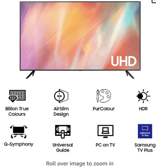 Samsung 125 cm (50 inches) 4K Ultra HD Smart LED TV UA50AU7700KLXL (Titan Gray) (2021 Model) - Image 3